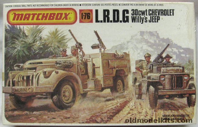 Matchbox 1/76 LRDG 30cwt Chevrolet Trucks and Willys Jeep, PK-173 plastic model kit